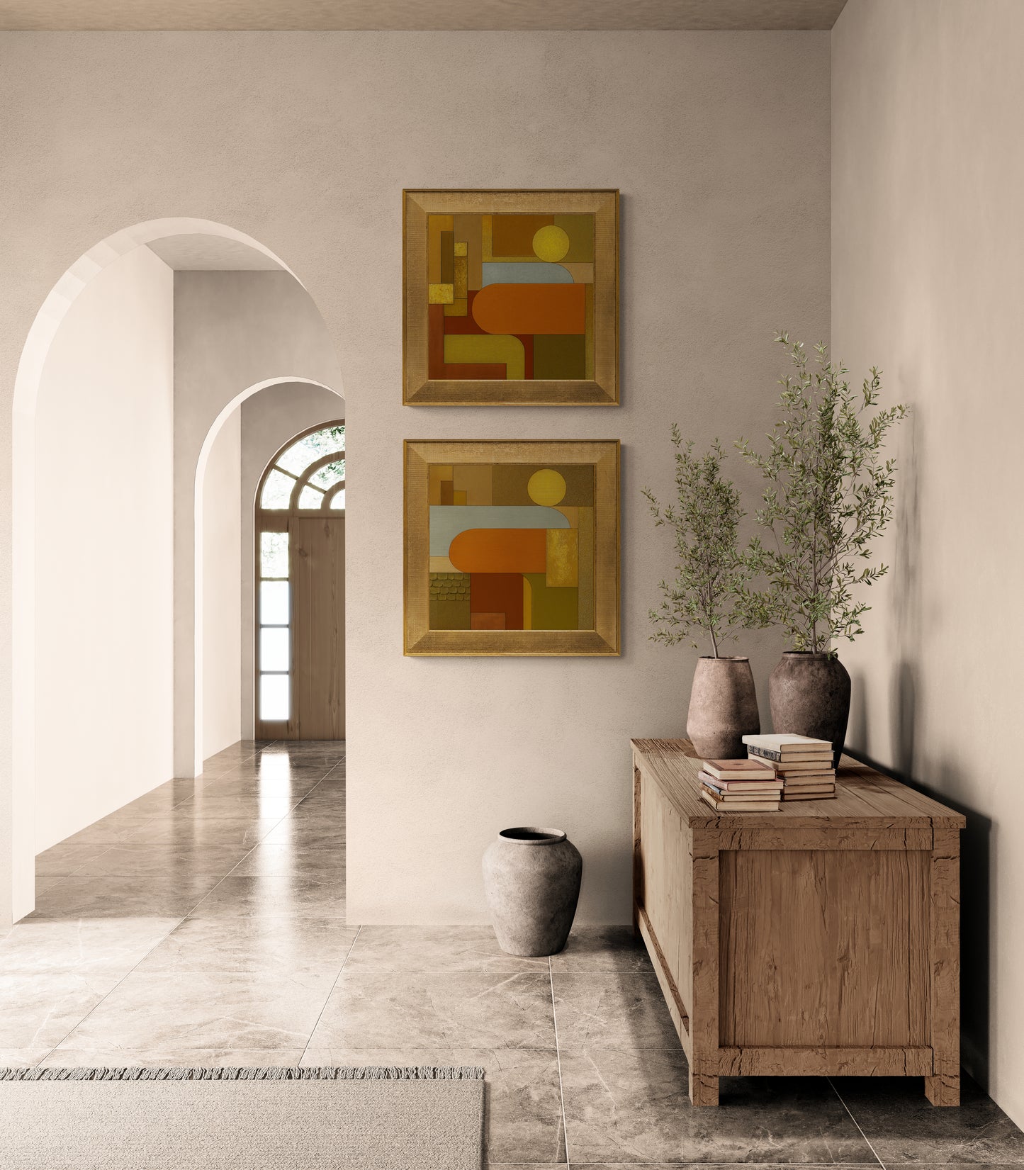 The Auric Vista Mid-Century Matte Paper Poster - Bauhaus Flair