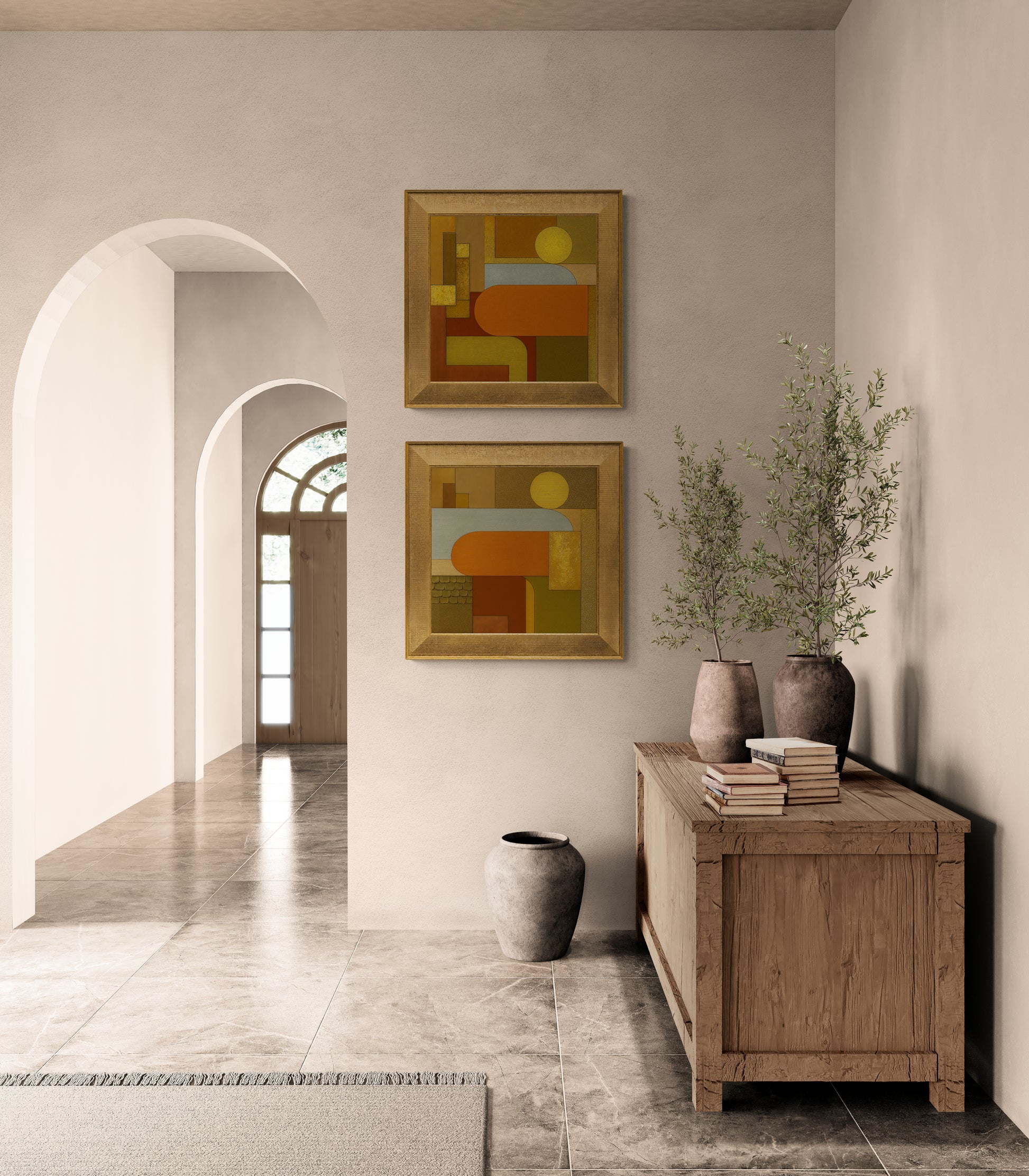The Auric Vista Mid-Century Matte Paper Poster - Bauhaus Flair