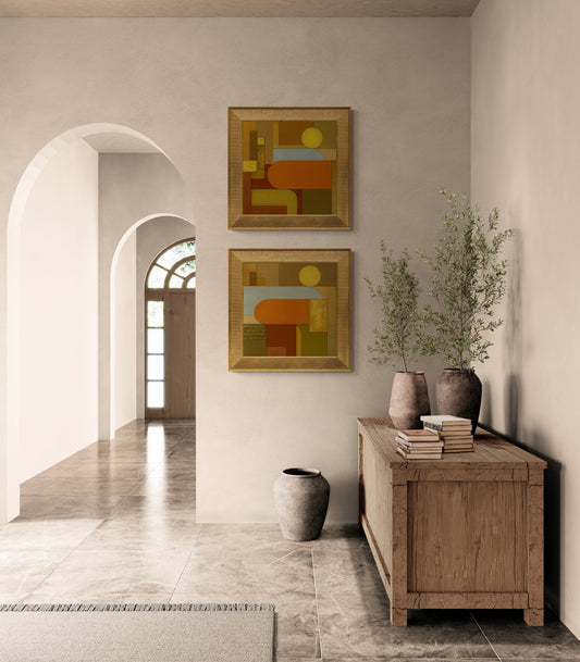 The Auric Vista Mid-Century Matte Paper Poster - Bauhaus Flair