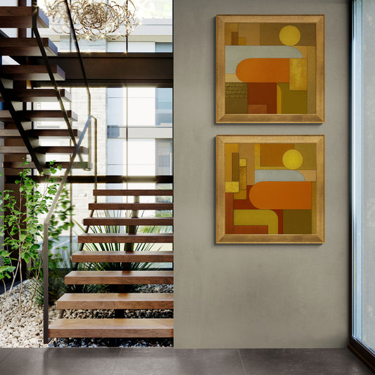 The Auric Vista Mid-Century Matte Paper Poster - Bauhaus Flair