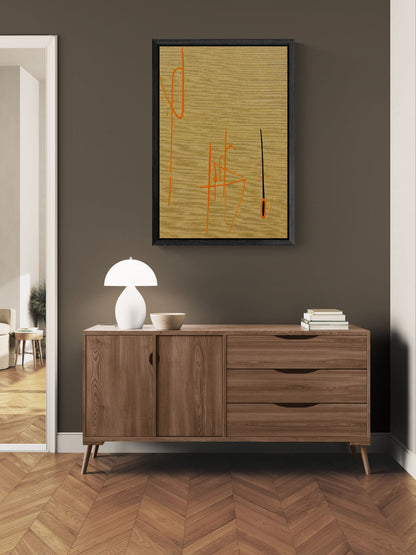 Golden Silence Framed Canvas Textured-Canvas - Minimalist Style