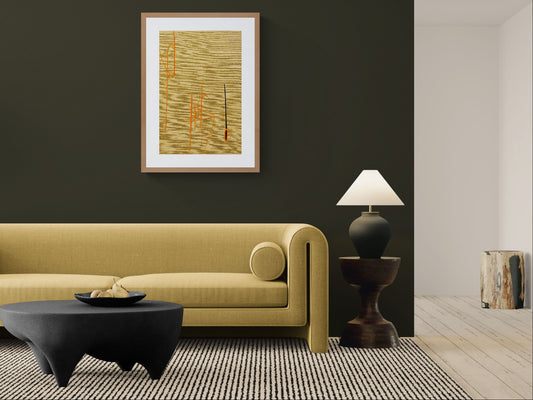 Auric hush Calligraphic Abstract-Minimal Matte Paper Poster