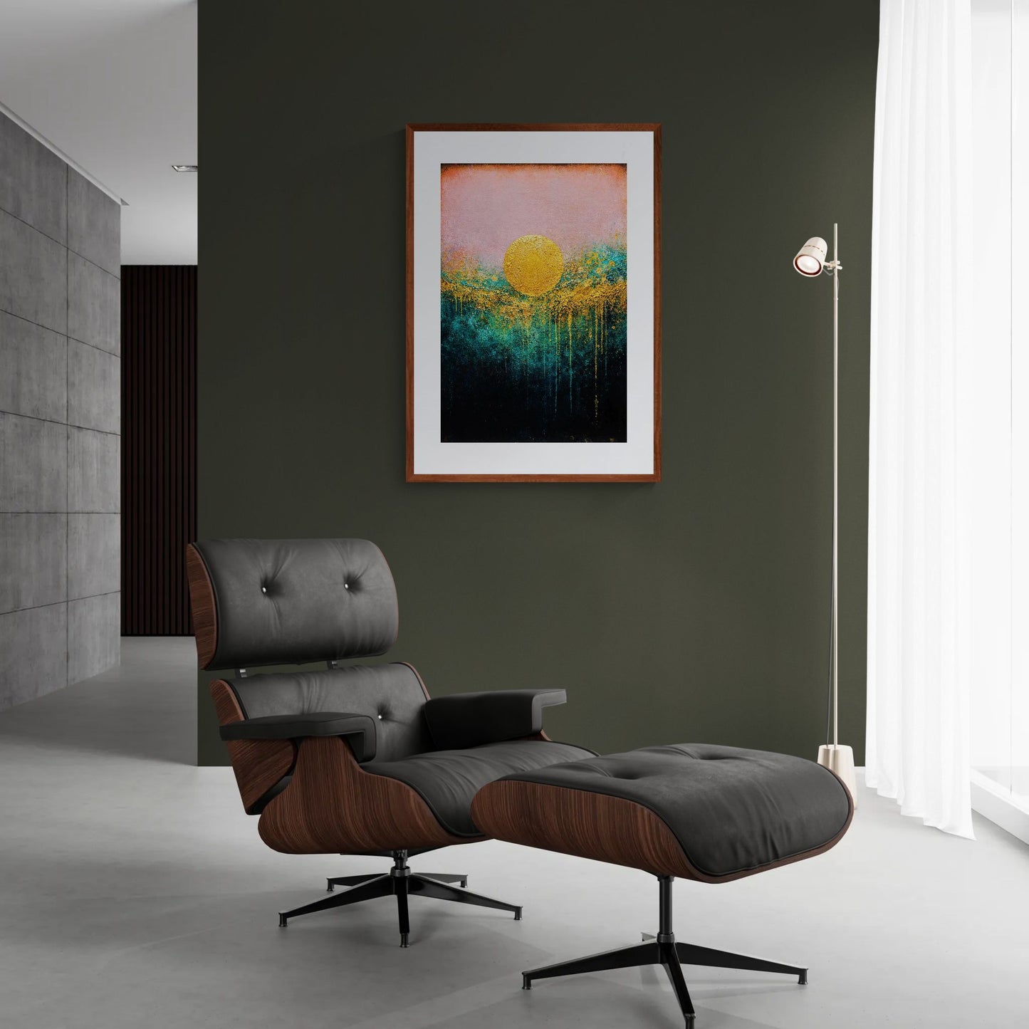 Golden Stillness Metallic-Impasto on Matte Paper Poster