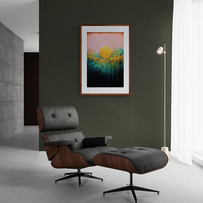 Golden Stillness Metallic-Impasto on Matte Paper Poster