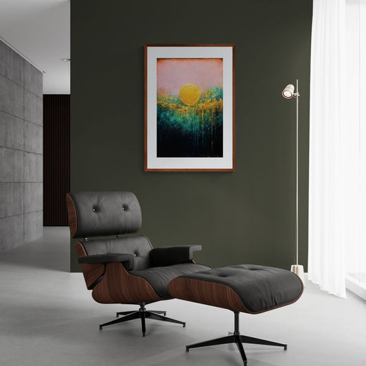 Golden Stillness Metallic-Impasto on Matte Paper Poster