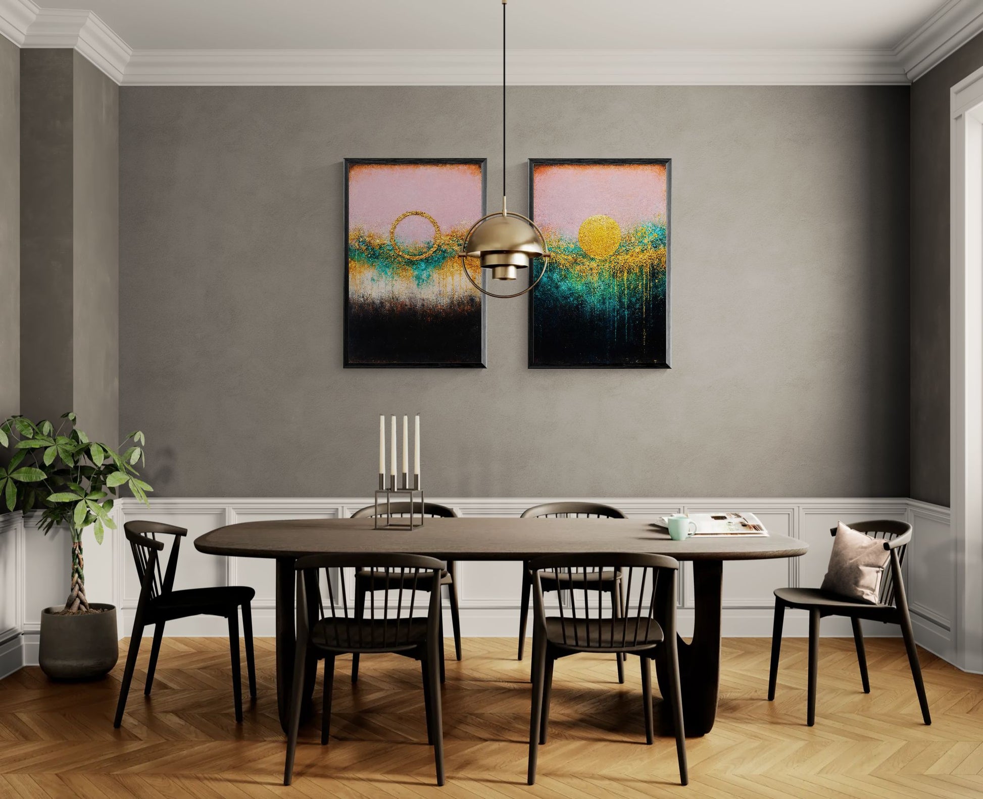 Golden Threshold Impasto-Look Matte Paper Poster - Color Field