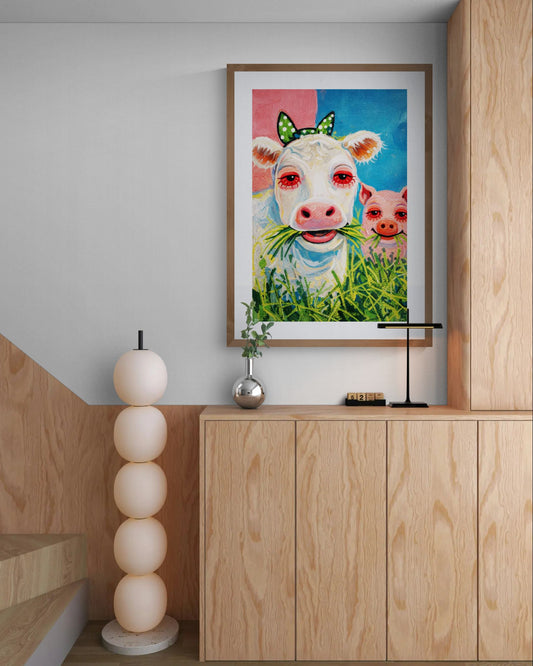 Grass and Giggles Pop-Naive Matte Paper Poster