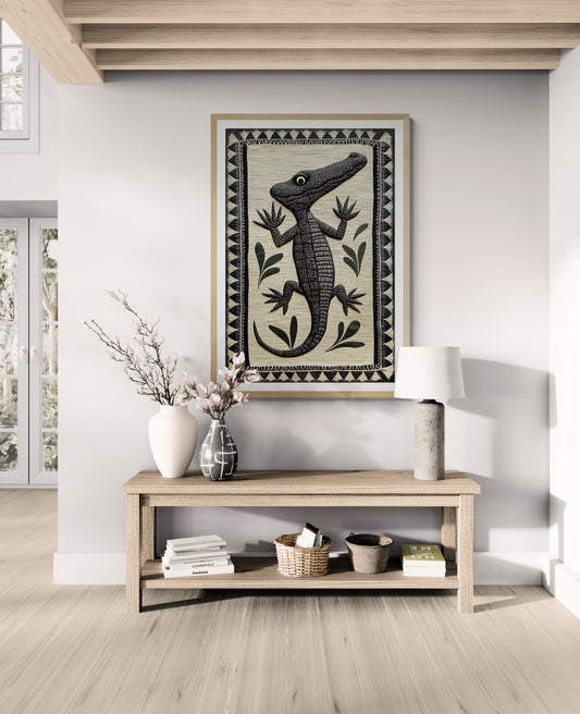 Guardian of Rivers Tribal-Inspired Matte Paper Poster - Folk Revival
