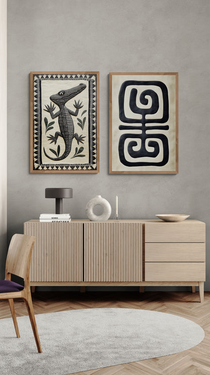 Guardian of Rivers Tribal-Inspired Matte Paper Poster - Folk Revival