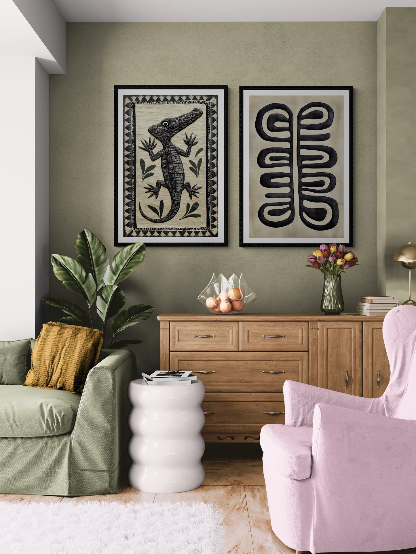 Guardian of Rivers Tribal-Inspired Matte Paper Poster - Folk Revival
