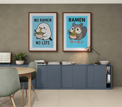 Delightful Ramen Bowl Kawaii Matte Paper Poster - Anime Style