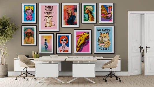 Joyful Ramen Cat Anime Poster On Matte Paper, Kawaii Style