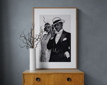 Harlem Poise Art-Deco Matte Paper Poster, Jazz Age Style