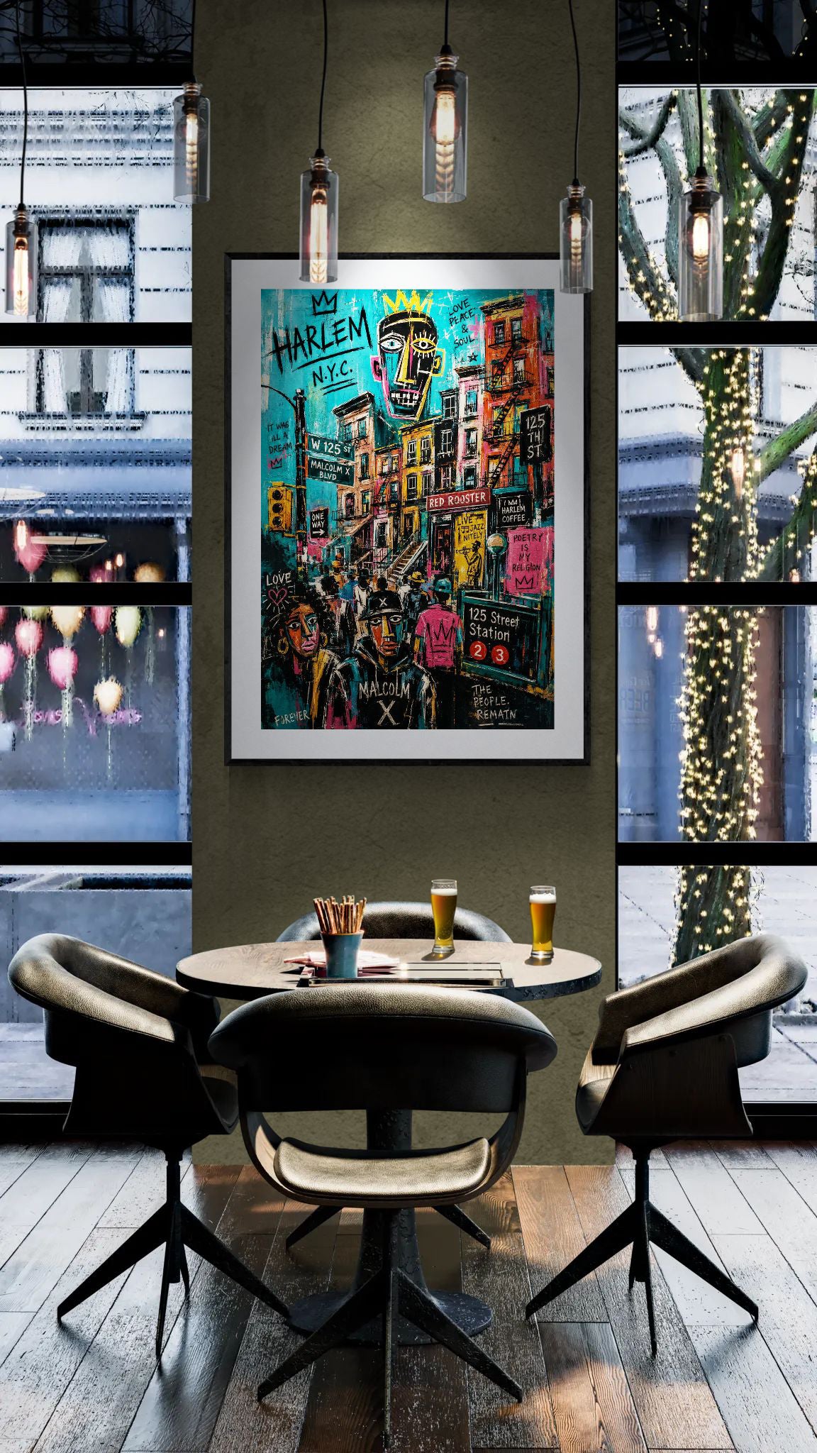 Harlem Rhythm 125 Street-Art Matte Paper Poster - Pop Art Style