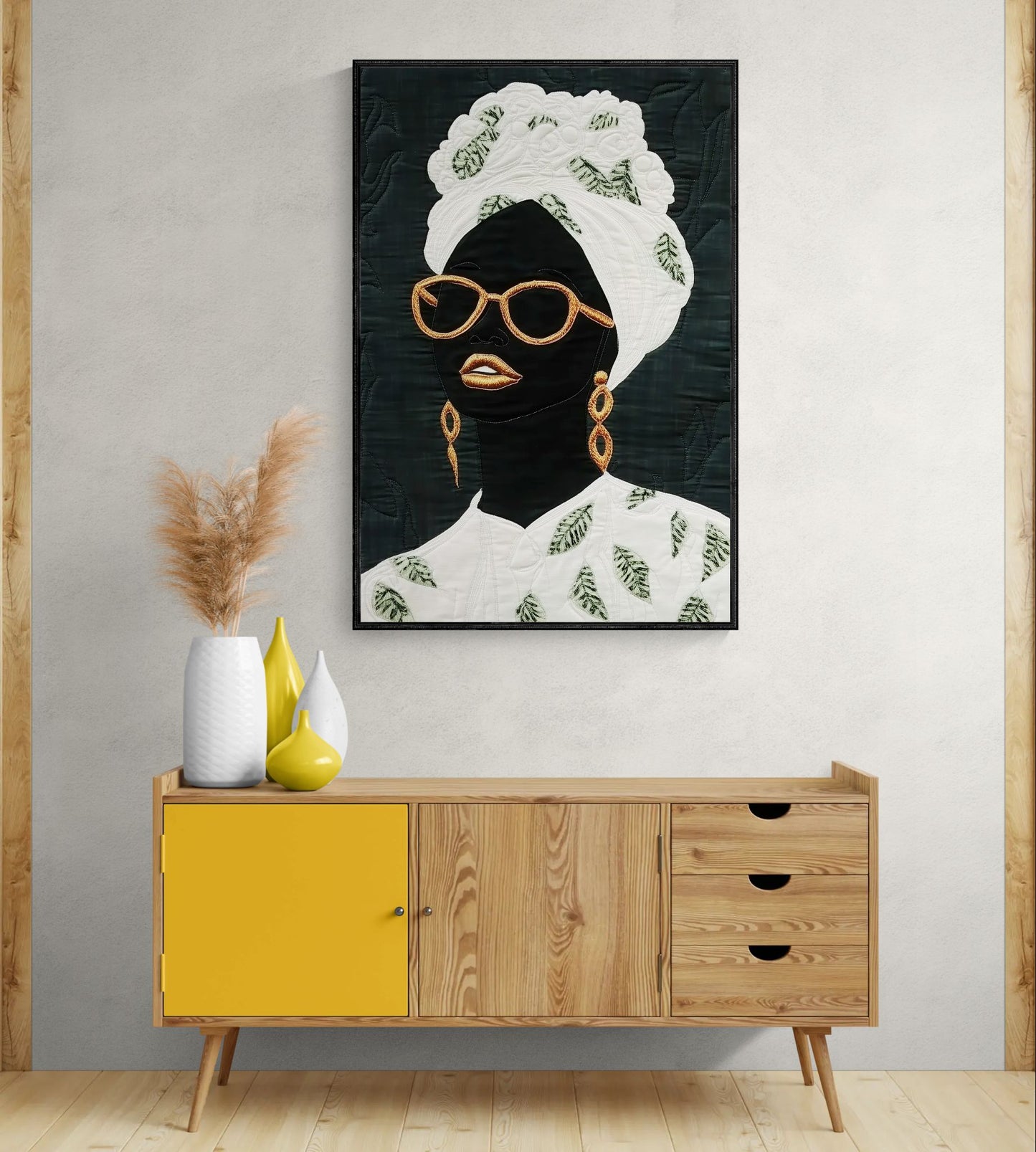 Regal Headwrap Afrocentric Quilt-Inspired Matte Paper Poster