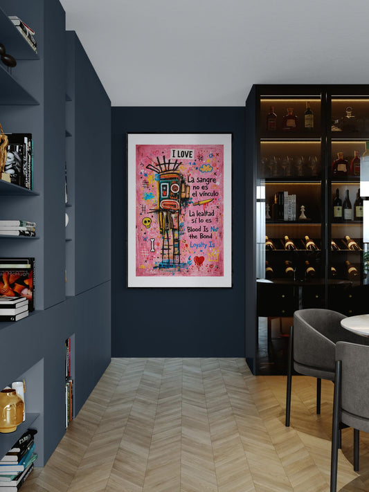 Heart Before Blood Street-Art Matte Paper Poster in Basquiat Style