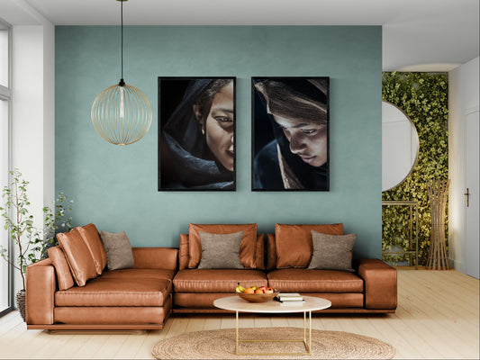 Light Finds Her Matte Paper Poster - Baroque Chiaroscuro