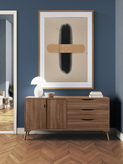 Cohesive Minimalist-Abstract Matte Paper Poster in Sumi-e Style