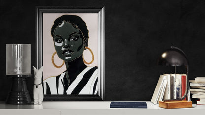 Her Presence Afrocentric Matte Paper Poster - Pop Art Design