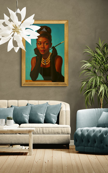 Her Tiffany’s Moment Retro-Glamour Matte Paper Poster