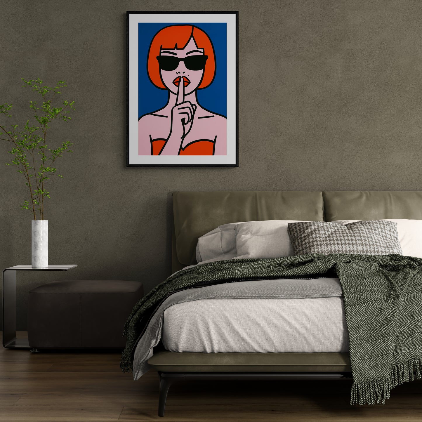 Hush Pop-Art Matte Paper Poster - 1960s Mod Style