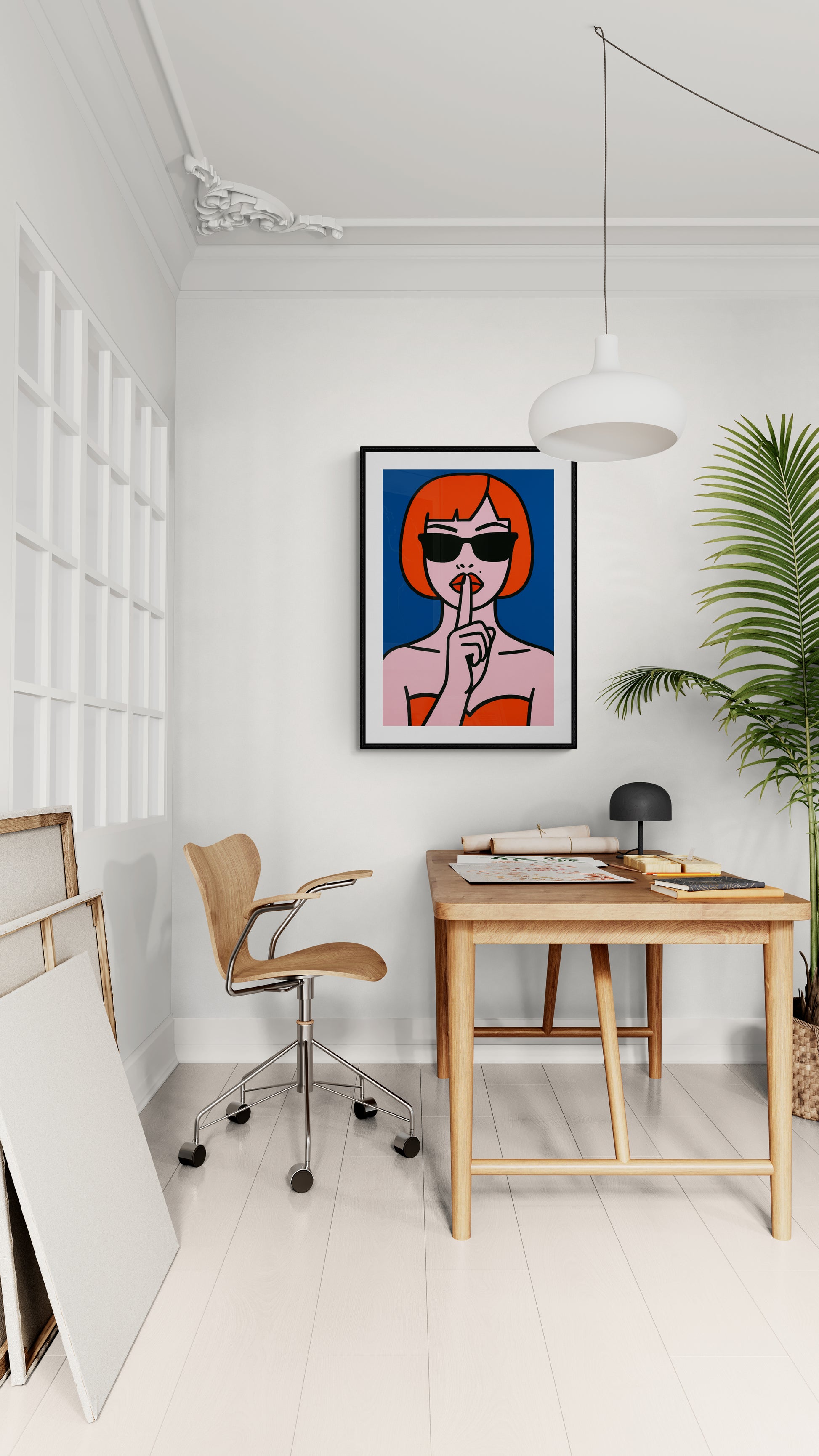 Hush Pop-Art Matte Paper Poster - 1960s Mod Style
