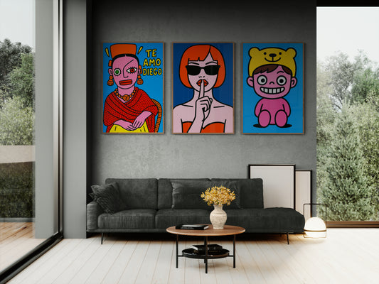 Te Amo Diego Pop-Art Matte Paper Poster - Mexican Folk-Art Style