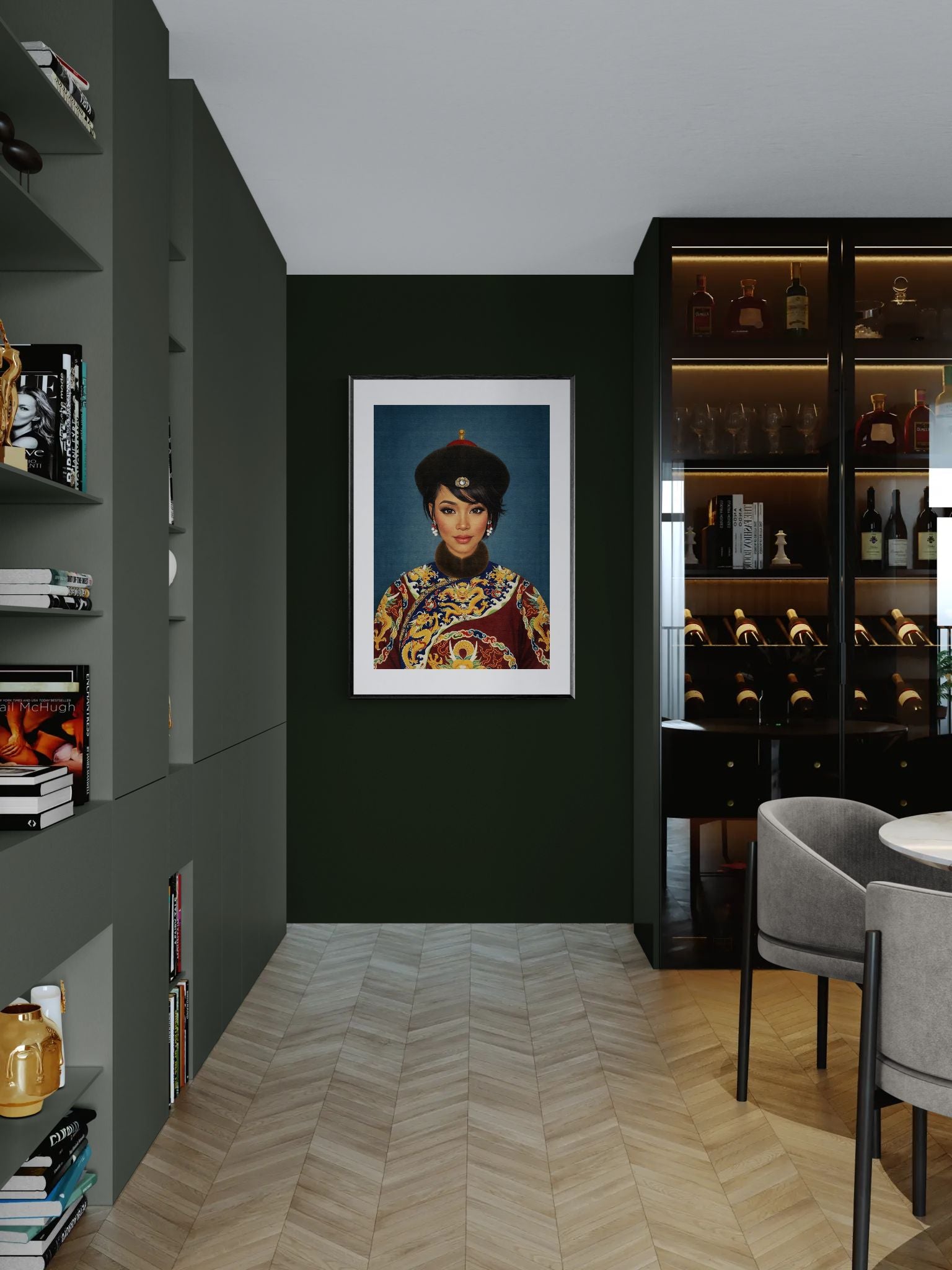Imperial Calm Asian-Inspired Matte Paper Poster - Qing Dynasty Style