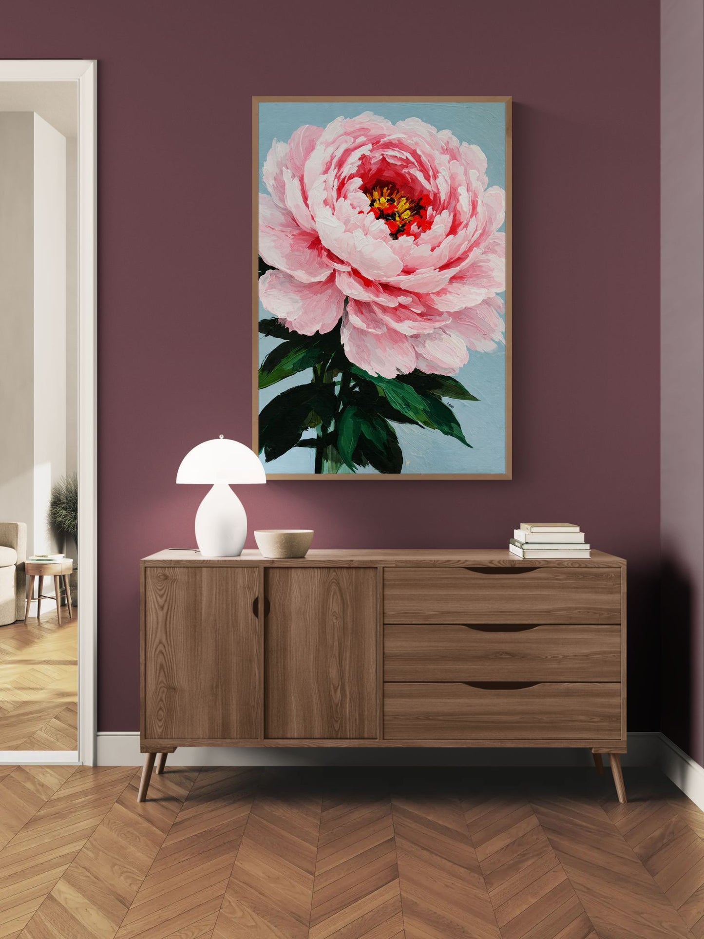 In Full Bloom Impasto-Textured Matte Paper Poster - Modernist Style