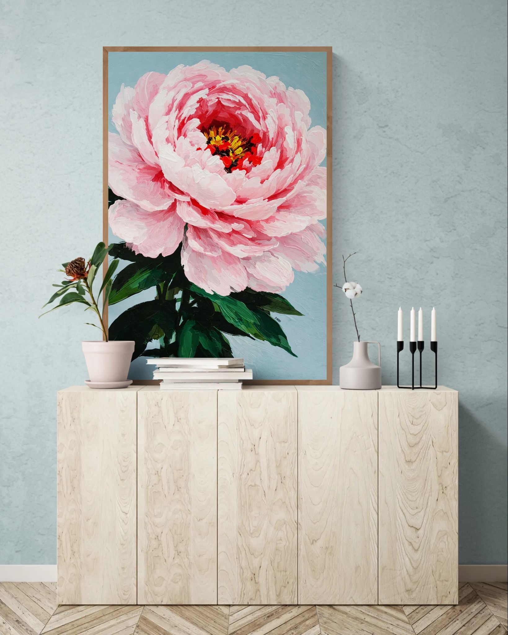 In Full Bloom Impasto-Textured Matte Paper Poster - Modernist Style
