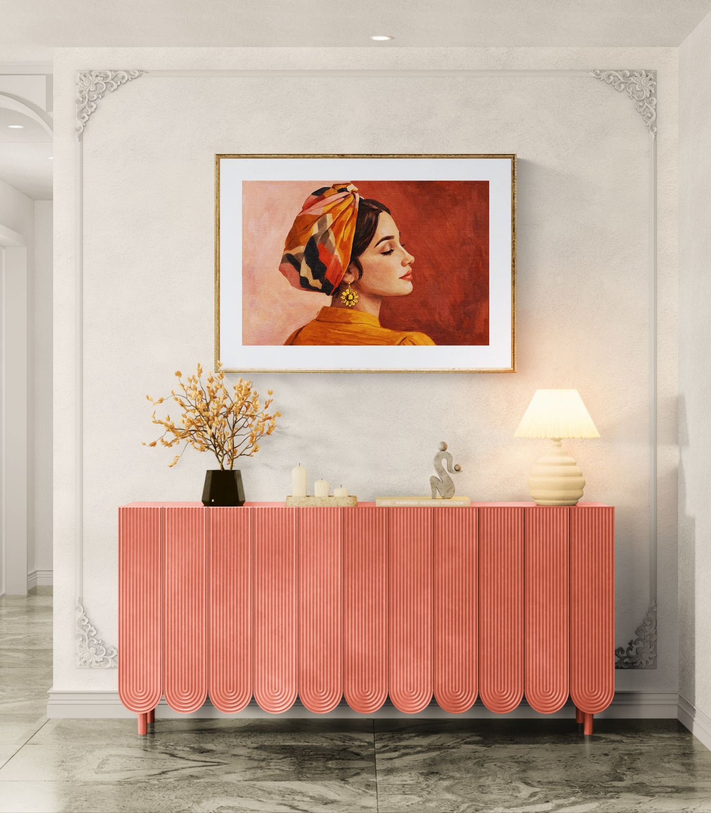 In Soft Colors, She Rests Bohemian-Figurative Matte Paper Poster