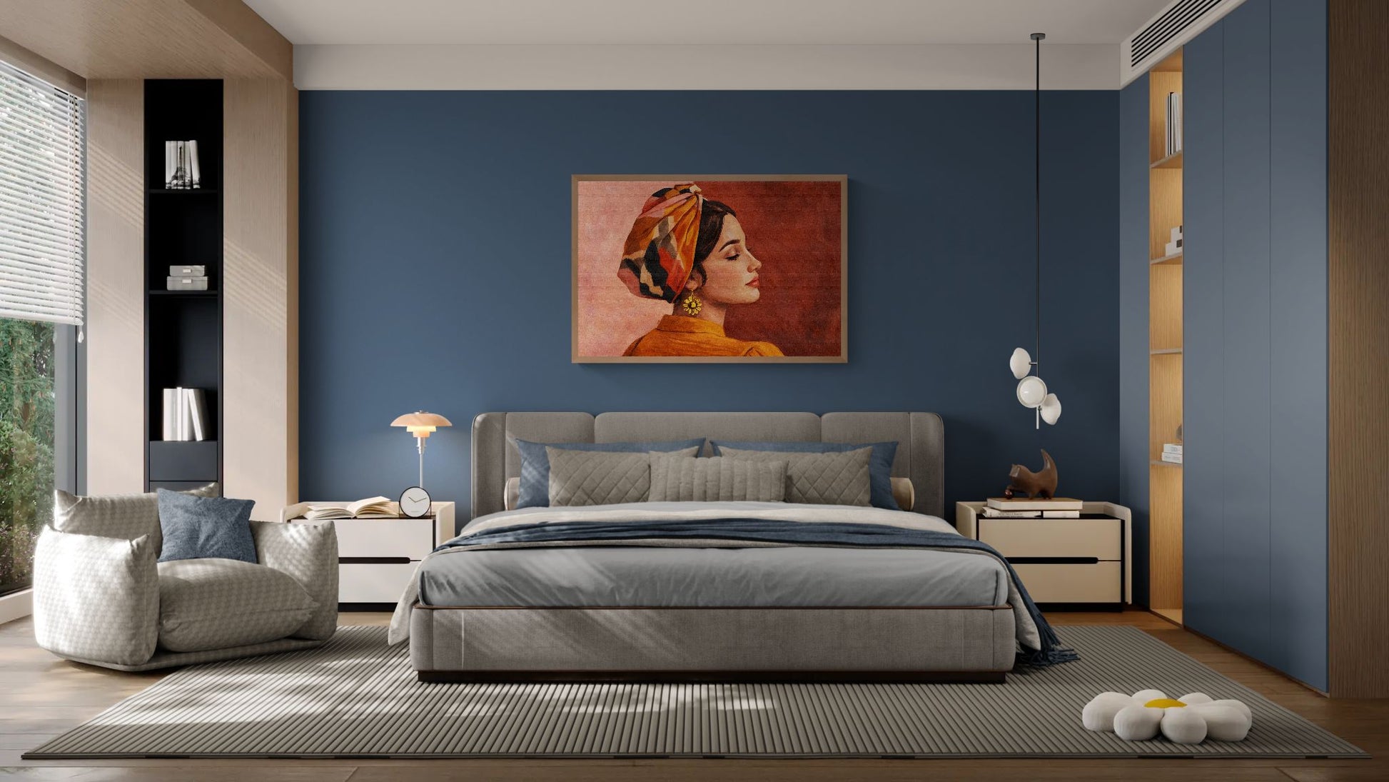 In Soft Colors, She Rests Bohemian-Figurative Matte Paper Poster