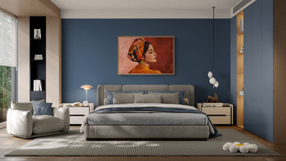 In Soft Colors, She Rests Bohemian-Figurative Matte Paper Poster