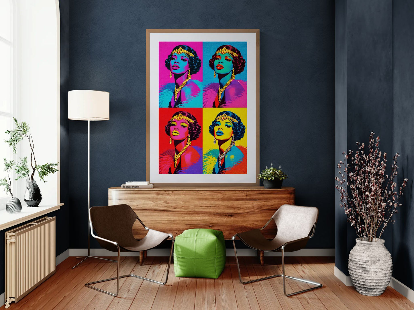 Jazz Age Icon Color-Block Matte Paper Poster - Warhol Style