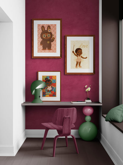 Keeper of Joy Textile-Inspired Matte Paper Poster - Kawaii Style