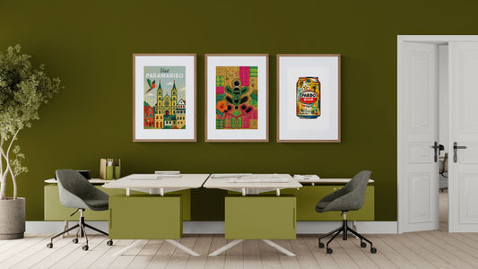 Kente Spirit Emerges on a Matte Paper Poster with Textile Design