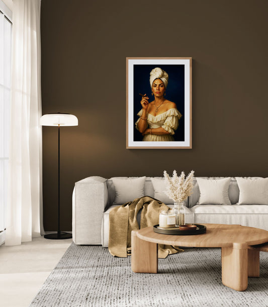 Lady of Havana Vintage-Inspired Matte Paper Poster - Old Master Style