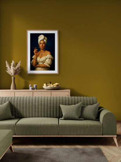 Lady of Havana Vintage-Inspired Matte Paper Poster - Old Master Style