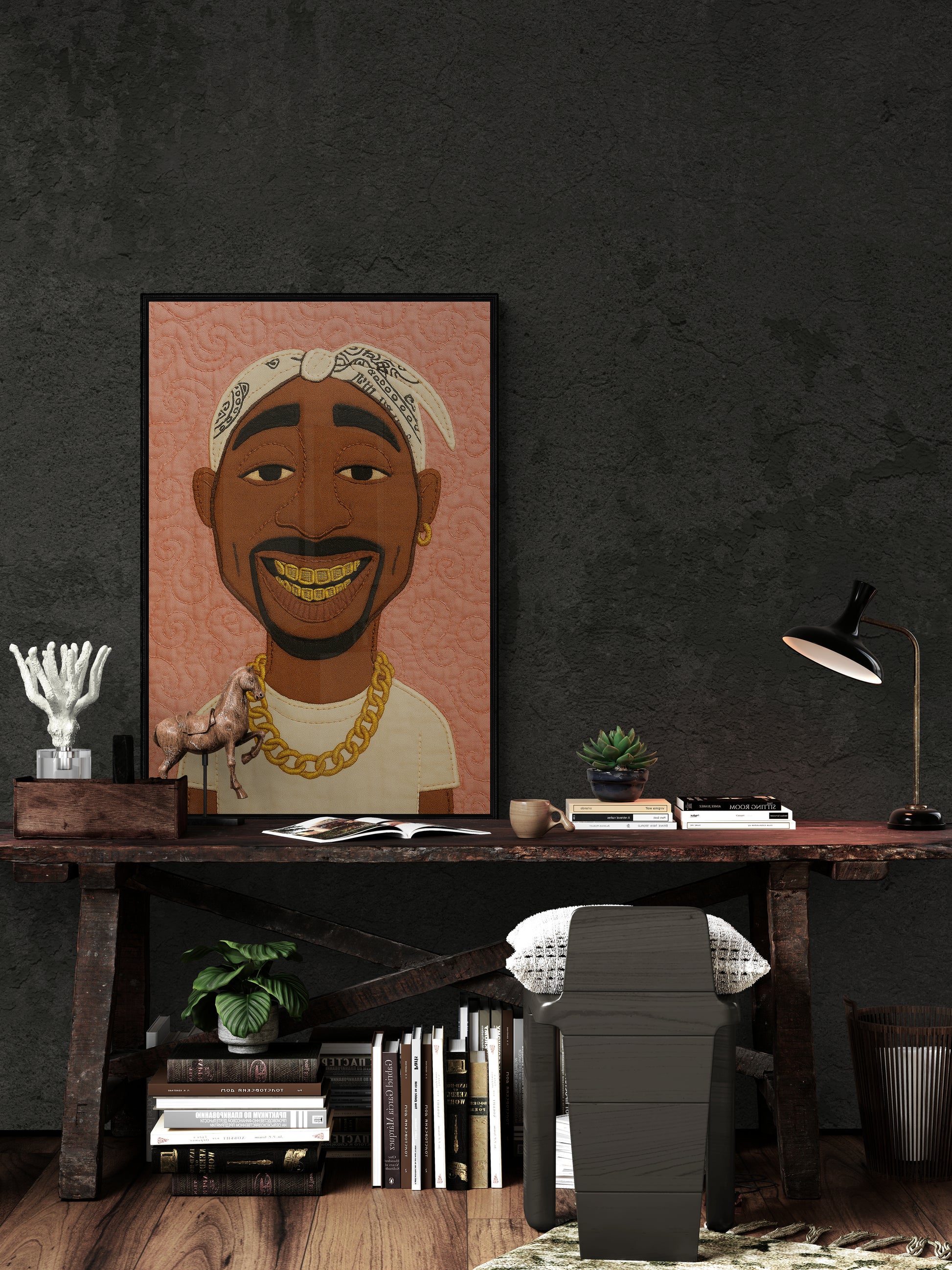 Stitches Legend: Quilt-Inspired Matte Poster in Pop Art