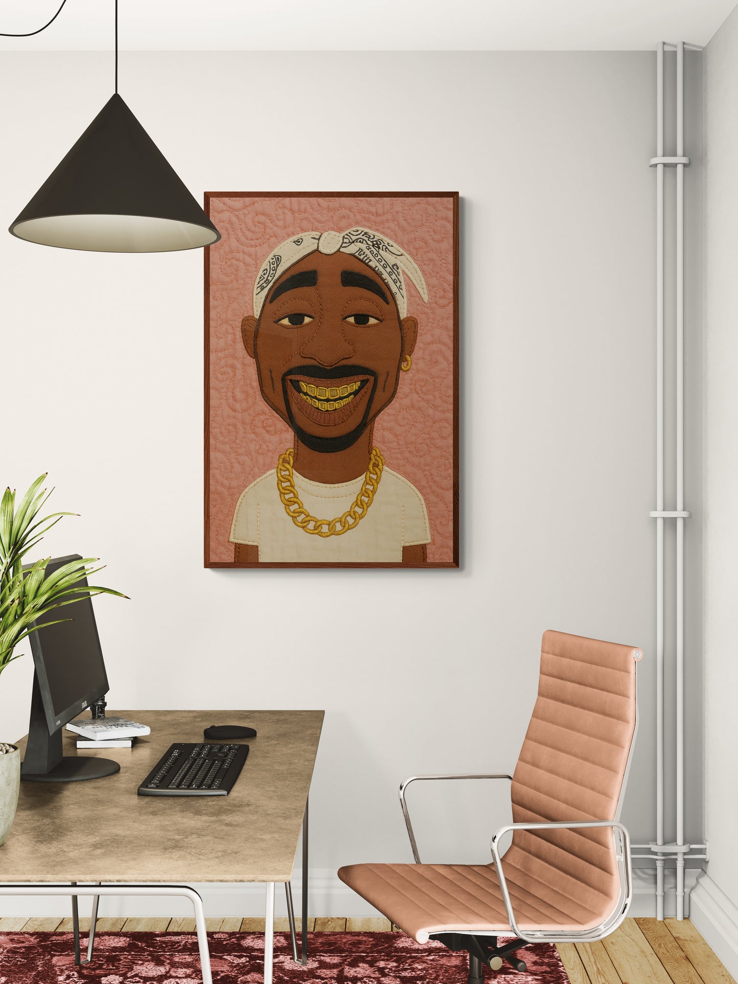 Stitches Legend: Quilt-Inspired Matte Poster in Pop Art