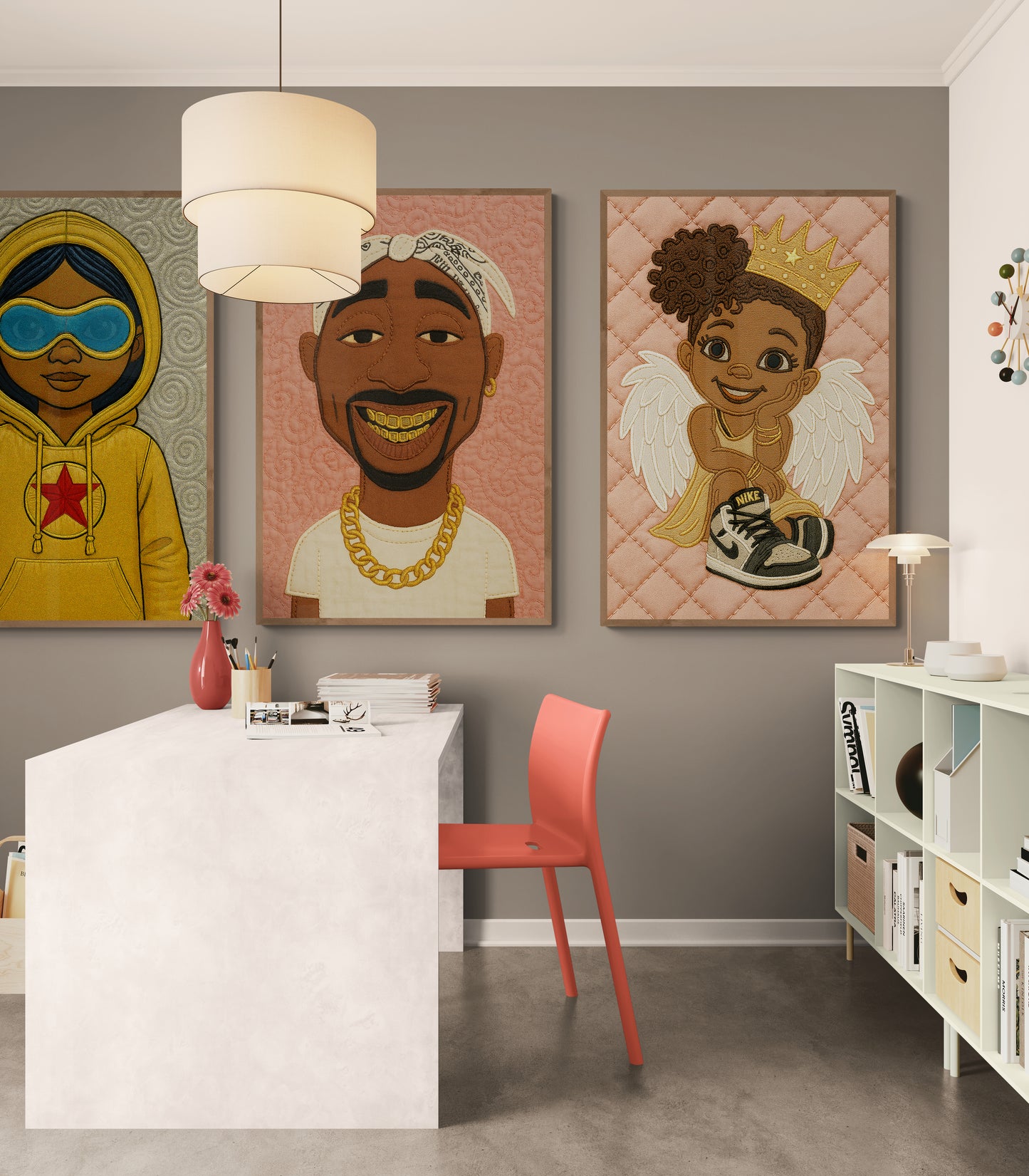 Sneaker Angel Quilt-Inspired Matte Paper Poster