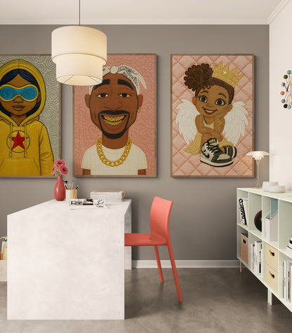 Sneaker Angel Quilt-Inspired Matte Paper Poster