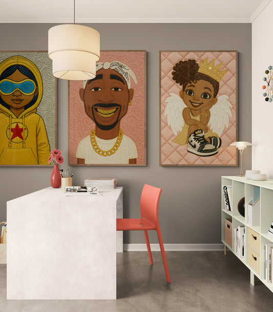 Sneaker Angel Quilt-Inspired Matte Paper Poster