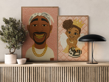 Sneaker Angel Quilt-Inspired Matte Paper Poster