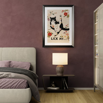 Lick My... Textile-Inspired Matte Paper Poster - Japanese Kimono Style