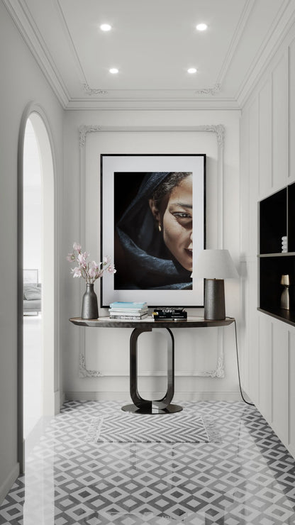 Light Finds Her Matte Paper Poster - Baroque Chiaroscuro