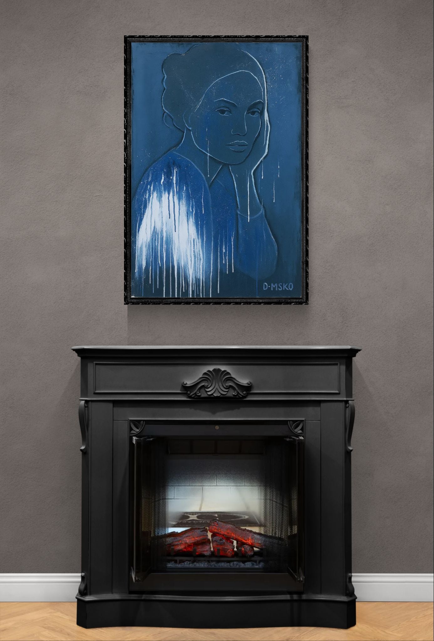 Lingering Calm Drip-Paint Minimalist Matte Poster on Paper