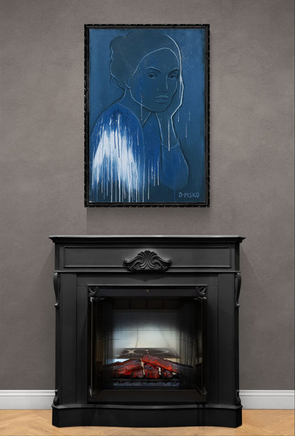 Lingering Calm Drip-Paint Minimalist Matte Poster on Paper