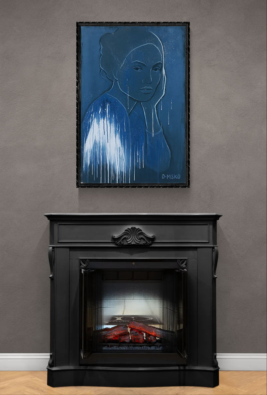 Lingering Calm Drip-Paint Minimalist Matte Poster on Paper