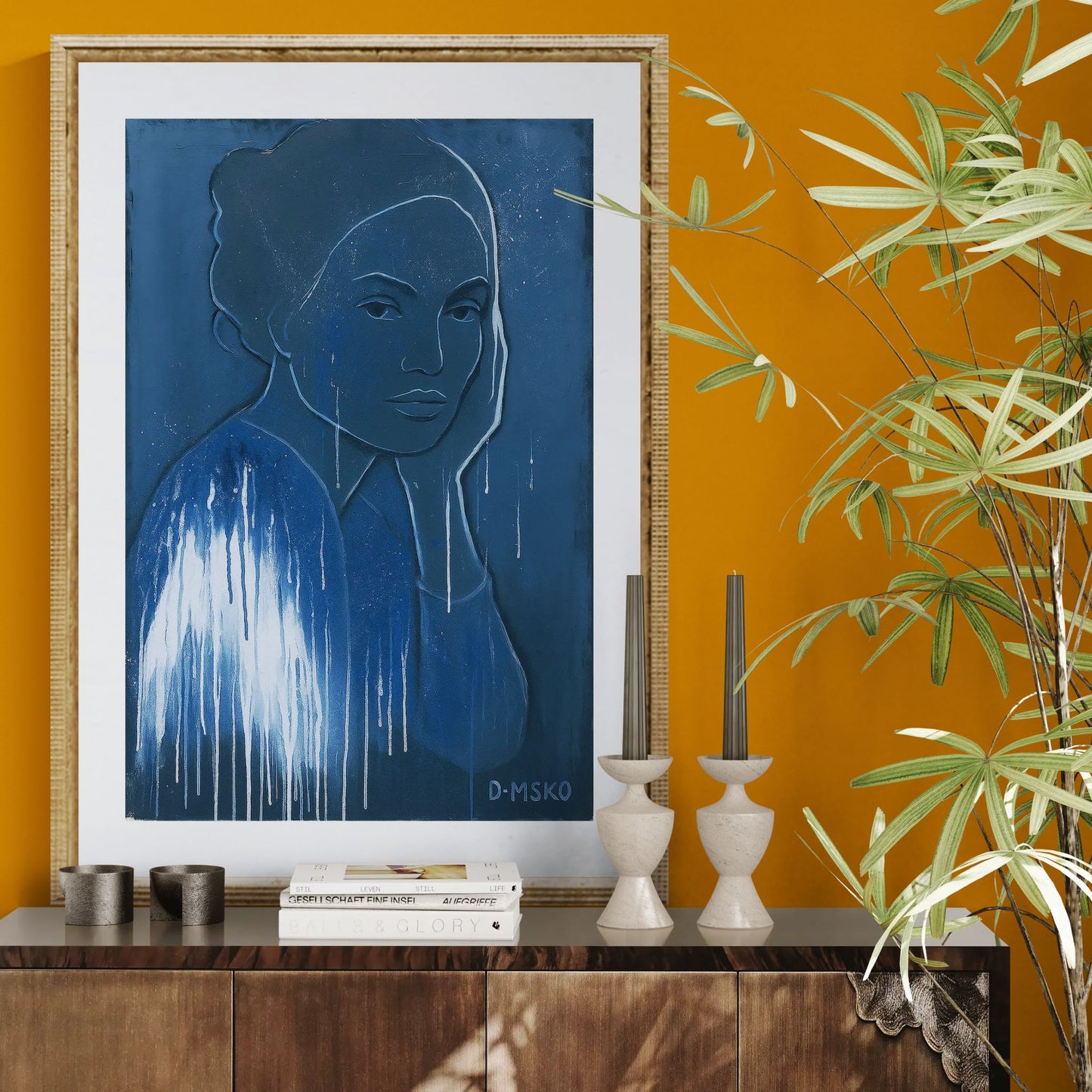 Lingering Calm Drip-Paint Minimalist Matte Poster on Paper